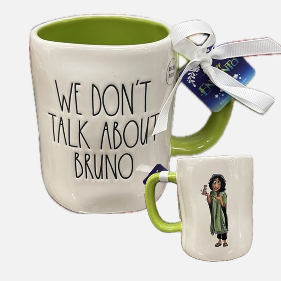 NWT Rae Dunn Disney Double-Sided Encanto Mug - “We Don’t Talk About Bruno” 💚 - Picture 1 of 5